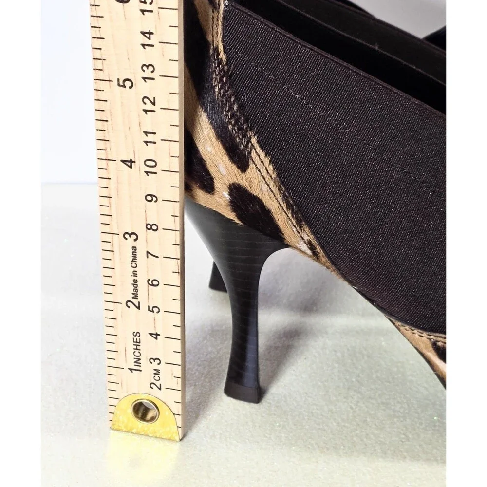 Donald J Pliner Medea S4 Haircalf Leopard Print Heels Spain Size 10 Pointed